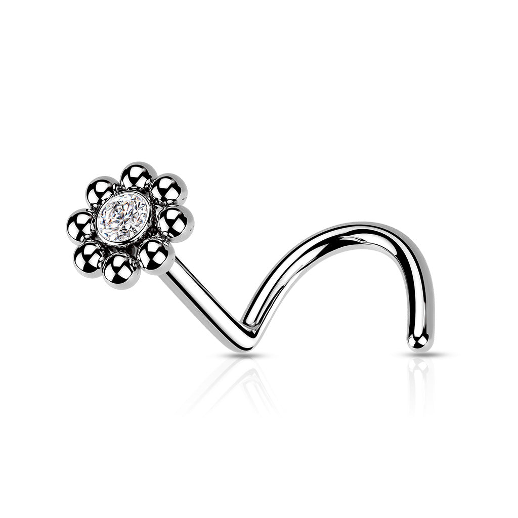 20G Surgical Steel Beaded Ball Nose Ring